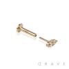 14K Gold PUSHIN LABRET WITH 2 STONES